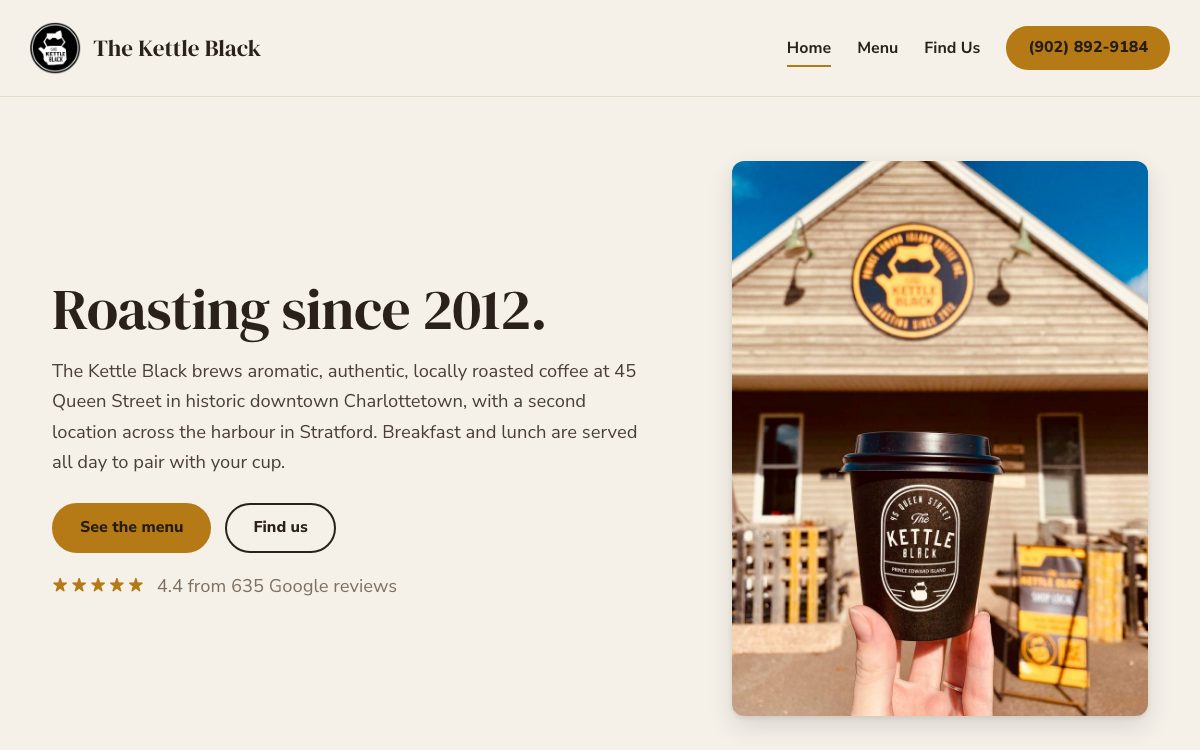The Kettle Black website I built